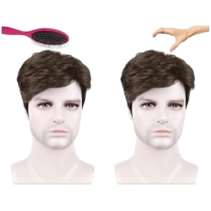 DILLARDS Men's Wig Black Straight Hair Thermal Fiber Wig - Image 2